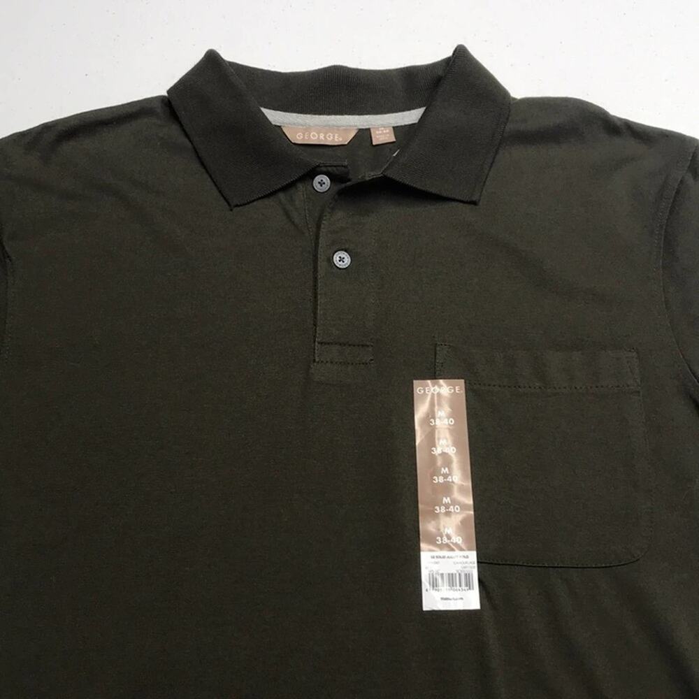 GEORGE Men's Medium Short Sleeve Green Polo Shirt